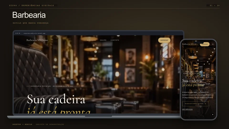 Preview do site Barbearia