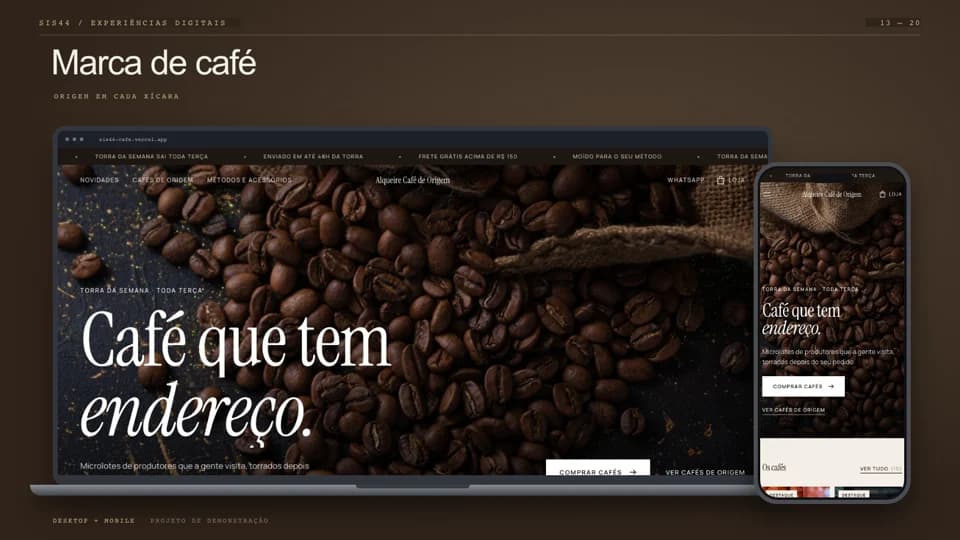 Preview do site Marca de café