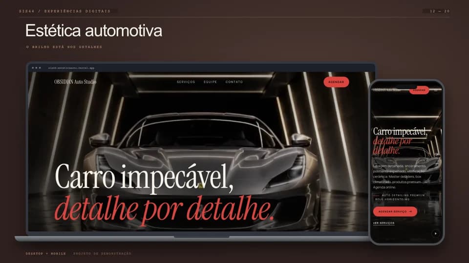 Preview do site Estética automotiva