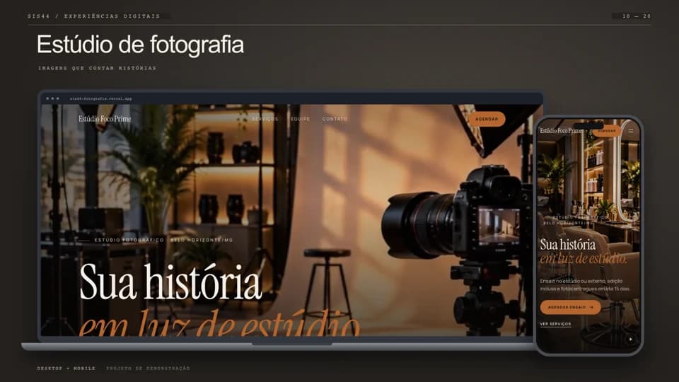 Preview do site Estúdio de fotografia