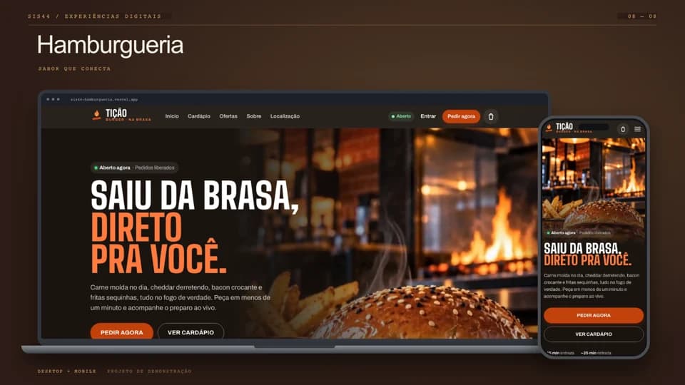 Preview do site Hamburgueria