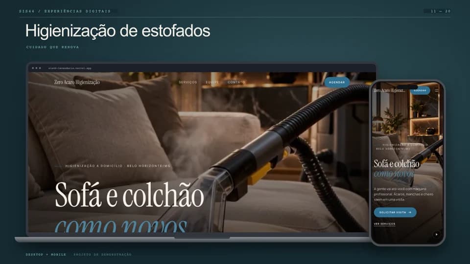 Preview do site Higienização de estofados