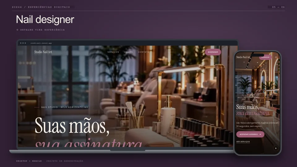 Preview do site Nail designer