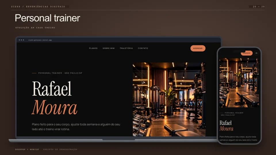 Preview do site Personal trainer