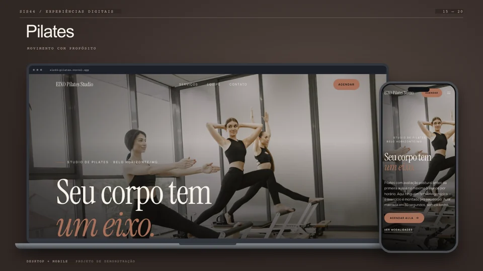 Preview do site Pilates