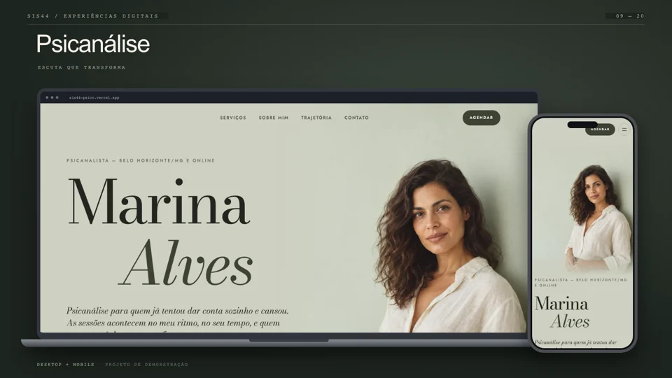 Preview do site Psicanálise