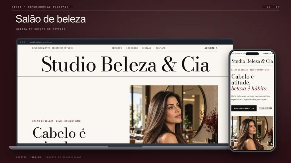 Preview do site Salão de beleza
